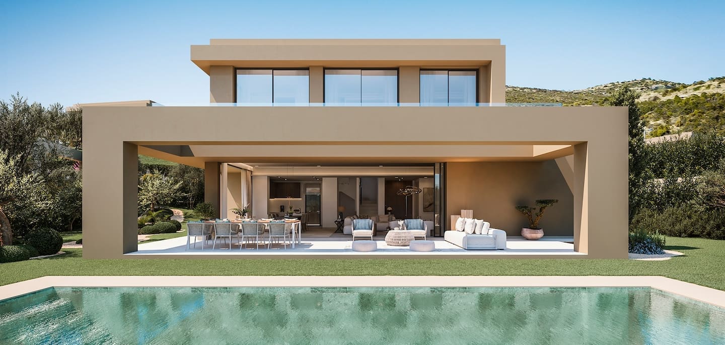 Villa Menta – Swimming-Pool-Front-View La Finca de Jasmine, Luxury Sea View Villas